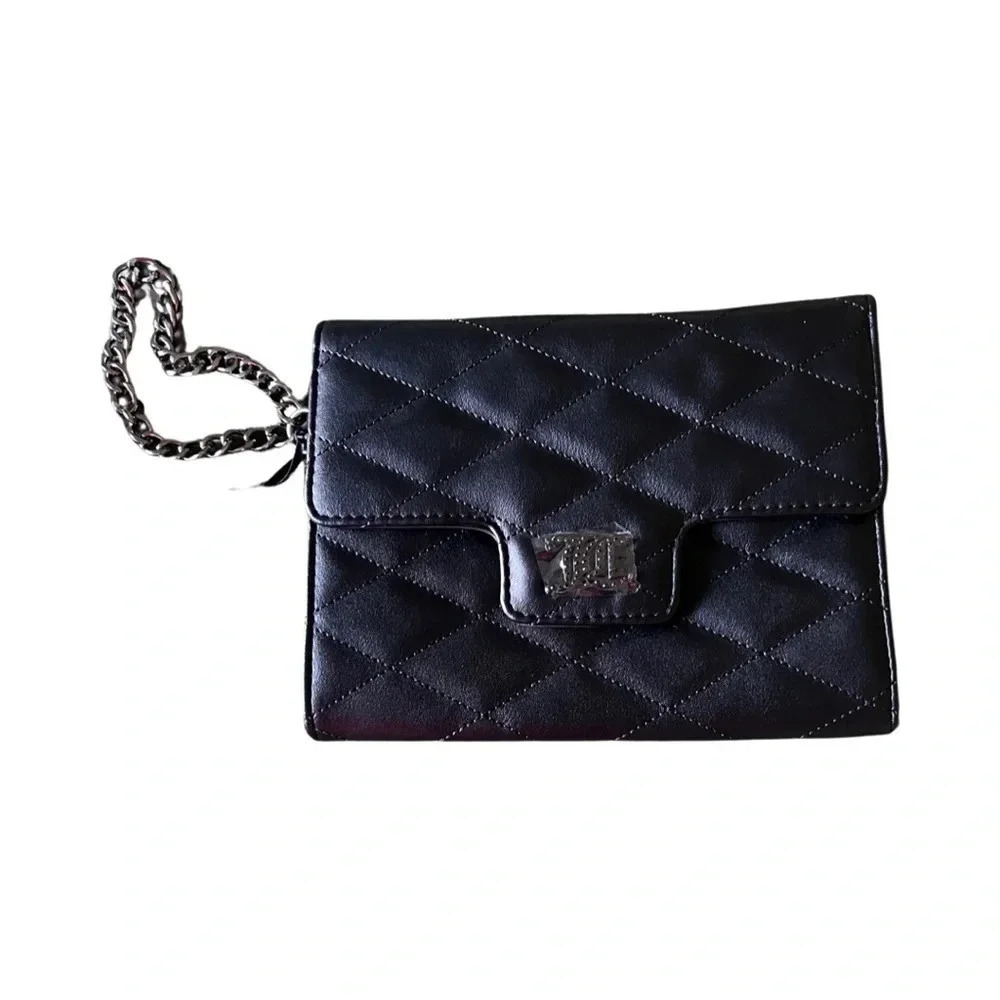 Juicy Couture Black Liquorice Brighter Than A Diamond Flap Wristlet Wallet‎ NWT